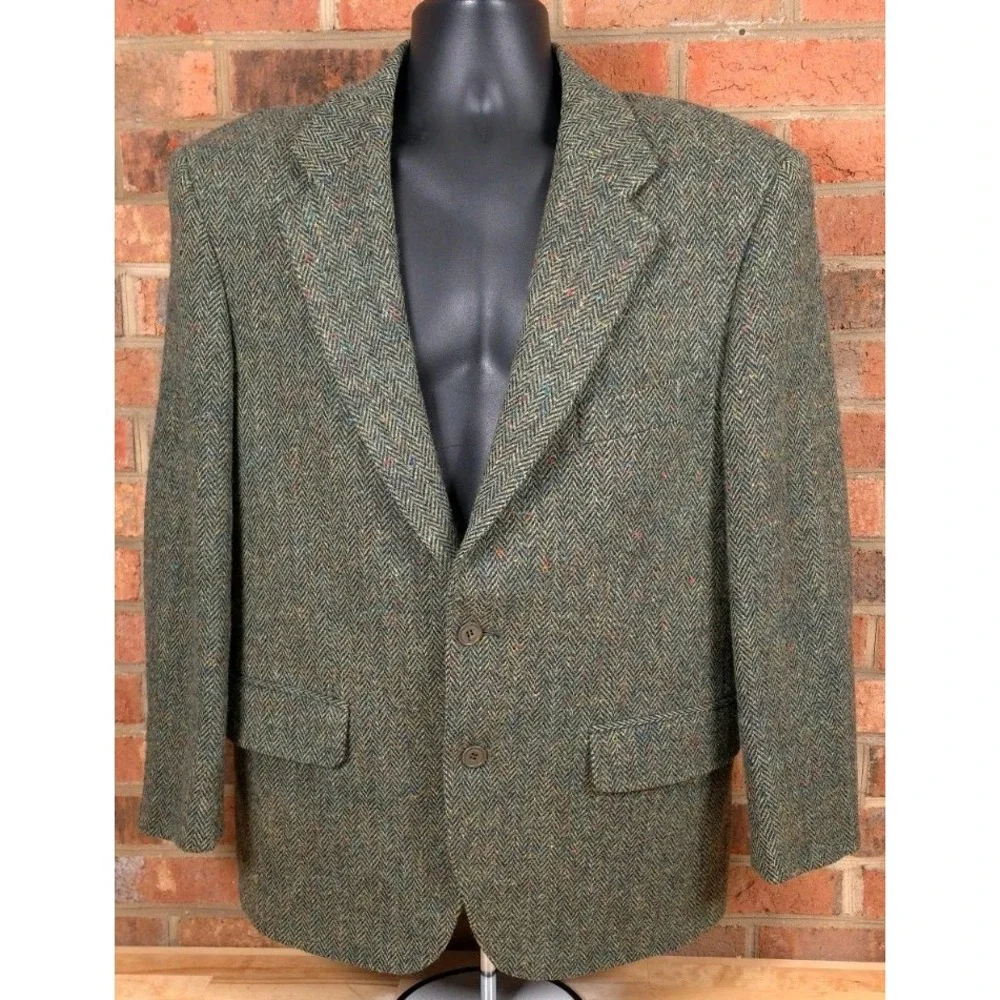 Magee 40R Handwoven Donegal Tweed Blazer Pure Wool Viscose Irish Jacket